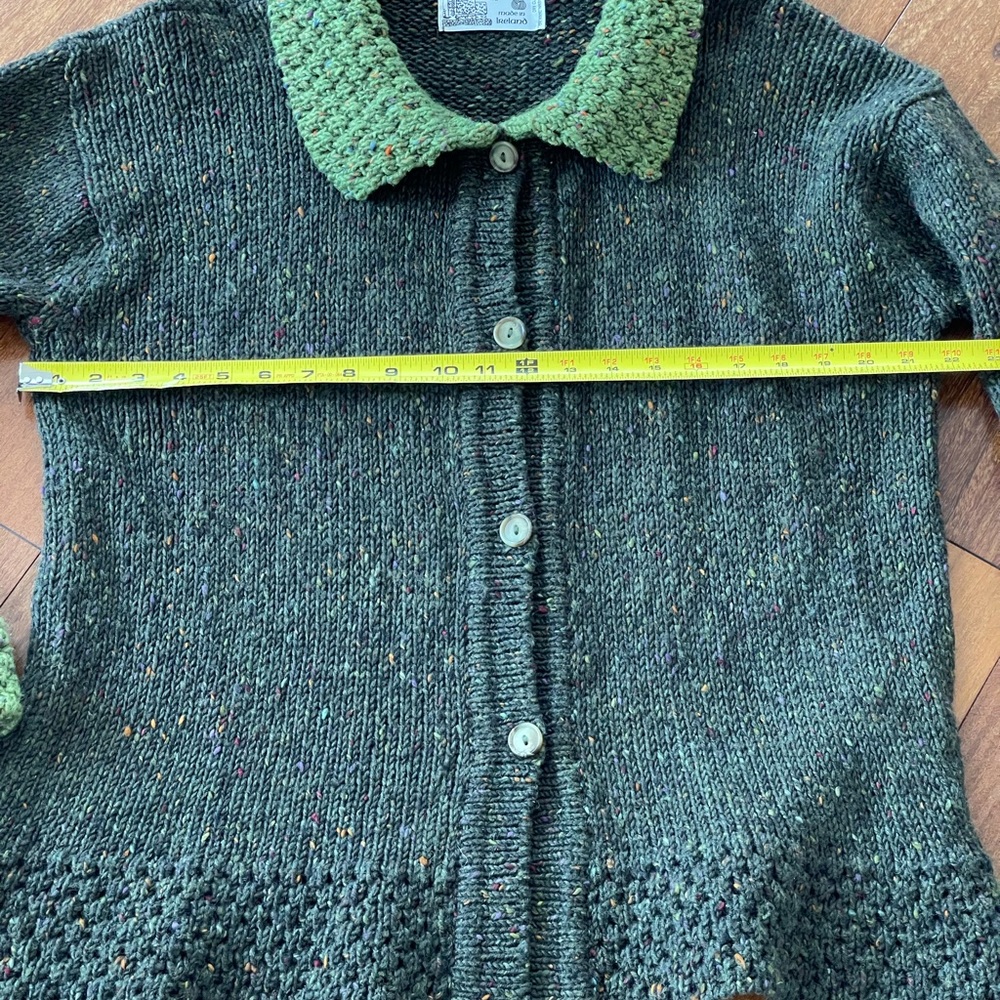 Glendalough Woolen Mills Green Cardigan Ireland L - Picture 14 of 14